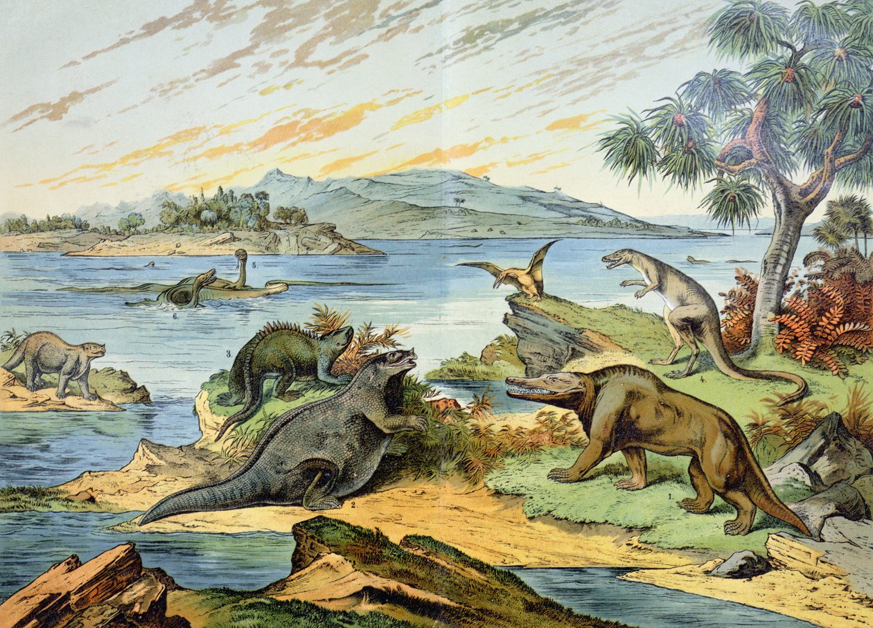 白亜紀（1億4500万〜6500万年前）を描いた風景、GHフォン