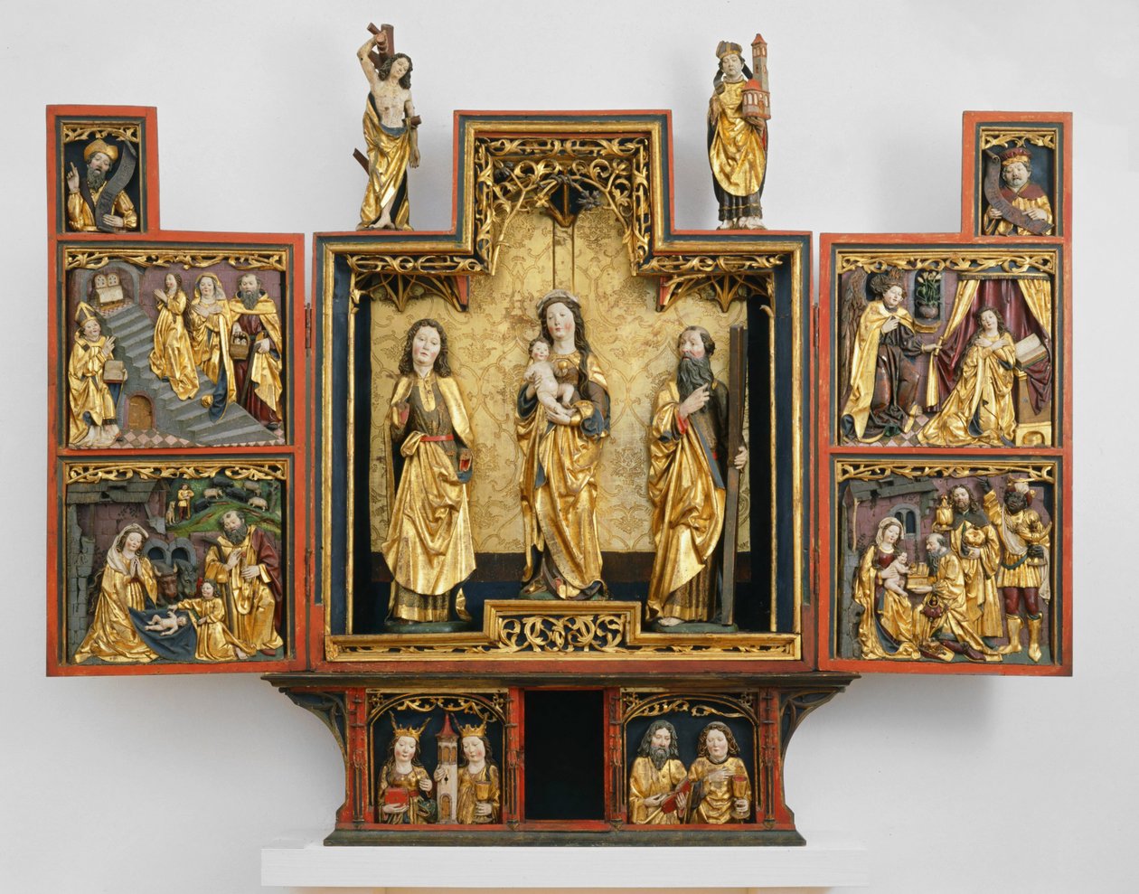 聖母マリアの生涯（木、金箔、ポリクローム） 作： ドイツ語学校