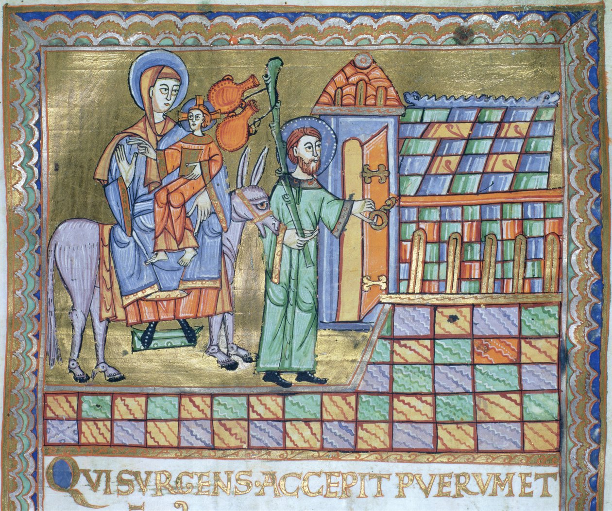 ツァルトさん1207 IV、fol.6rエジプトへの逃避、プロック大聖堂のエヴァンゲリアリウムから、c.1075 作： ドイツ語学校