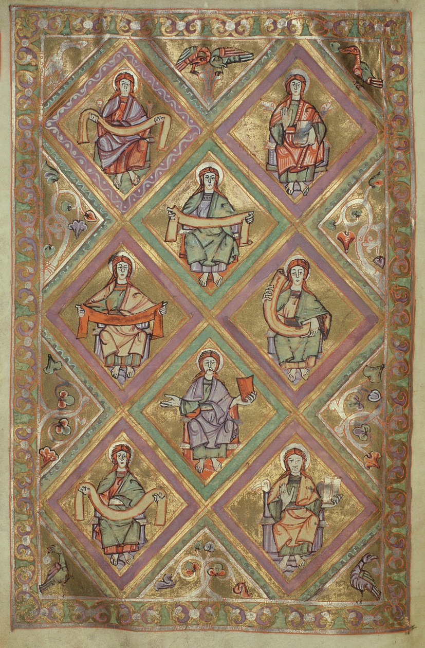 ツァルトさん1207 IV、fol.9v聖マタイによるキリストの生涯、プロック大聖堂の福音伝道所c.1075 作： ドイツ語学校