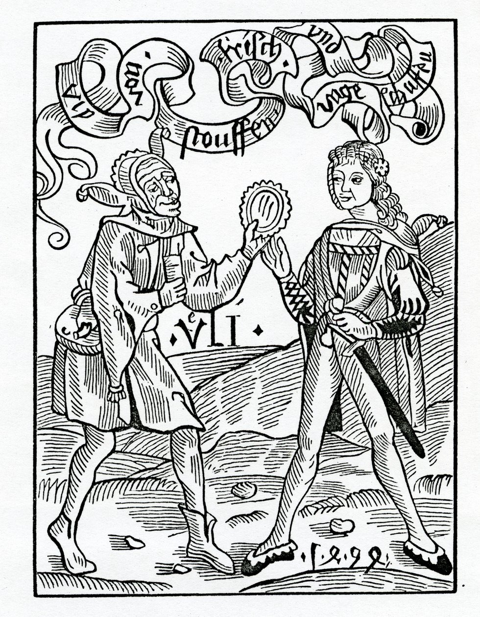 新しい情熱と変装されたGarmentesのうち、1874年に発行された版の「The Ship of Fools」のAlexander Barclayの英語訳のイラスト 作： ドイツ語学校