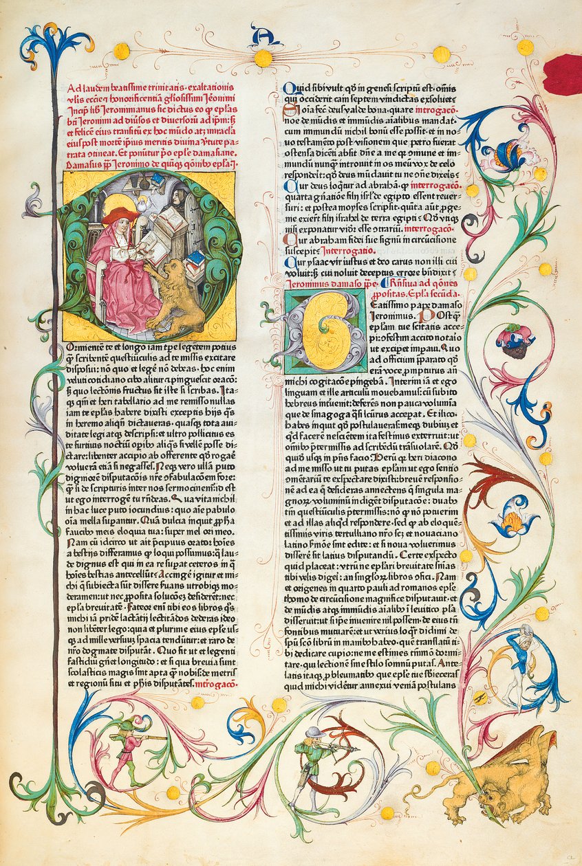 Adrianus Brielisが編集した聖ヒエロニムス、聖ジェロームの手紙と小説のページ 作： ドイツ語学校