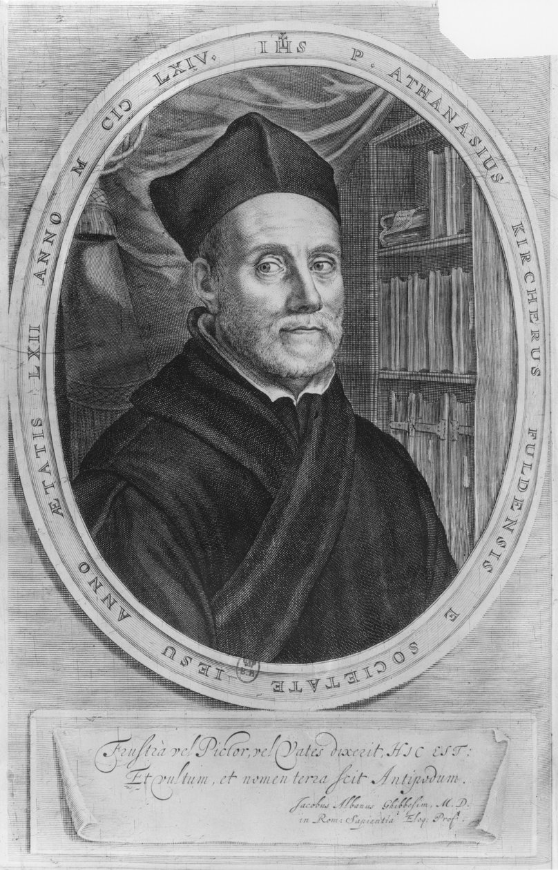 62歳のドイツ人学者アタナシウス・キルヒャーの肖像 作： ドイツ語学校