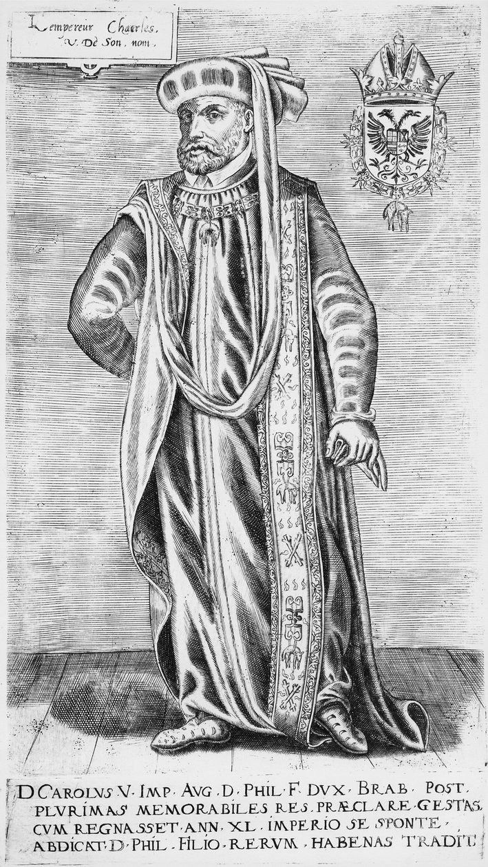 チャールズ5世（1500-1558）の肖像、神聖ローマ皇帝 作： ドイツ語学校