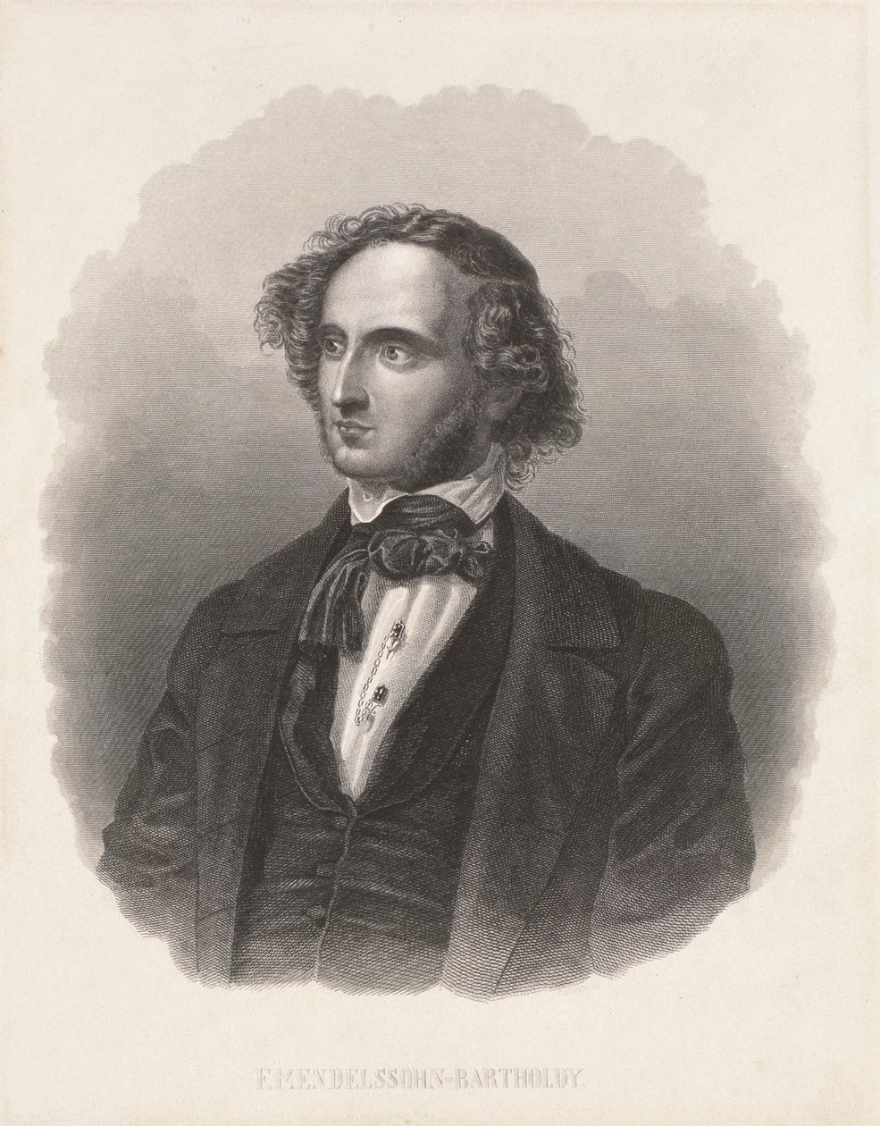 フェリックス・メンデルスゾーンの肖像（1809-47） 作： ドイツ語学校