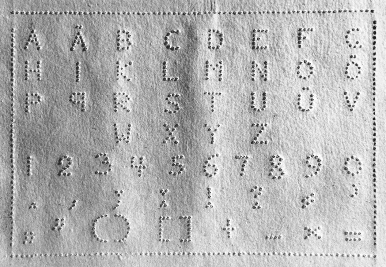 ラフィグラフィ、視覚障害者向けの新しい読み書き方法、1837年 作： ドイツ語学校