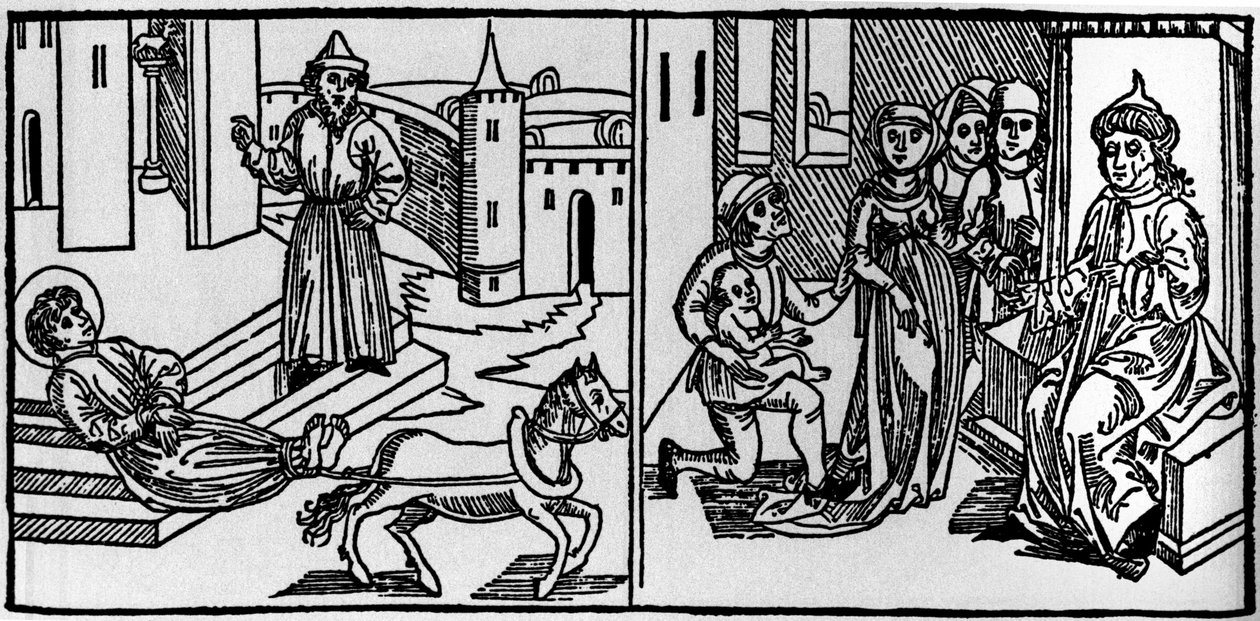 Der heilige Saturnin war der Begründer des Christentums in Toulouse Mitte des 3. Jahrhunderts. Zu dieser Zeit wurden die Christen verfolgt: Der heilige Saturnin war eines der Opfer der Heiden. Sein Körper wurde an den Schwanz eines Stiers gebunden und in d von German School