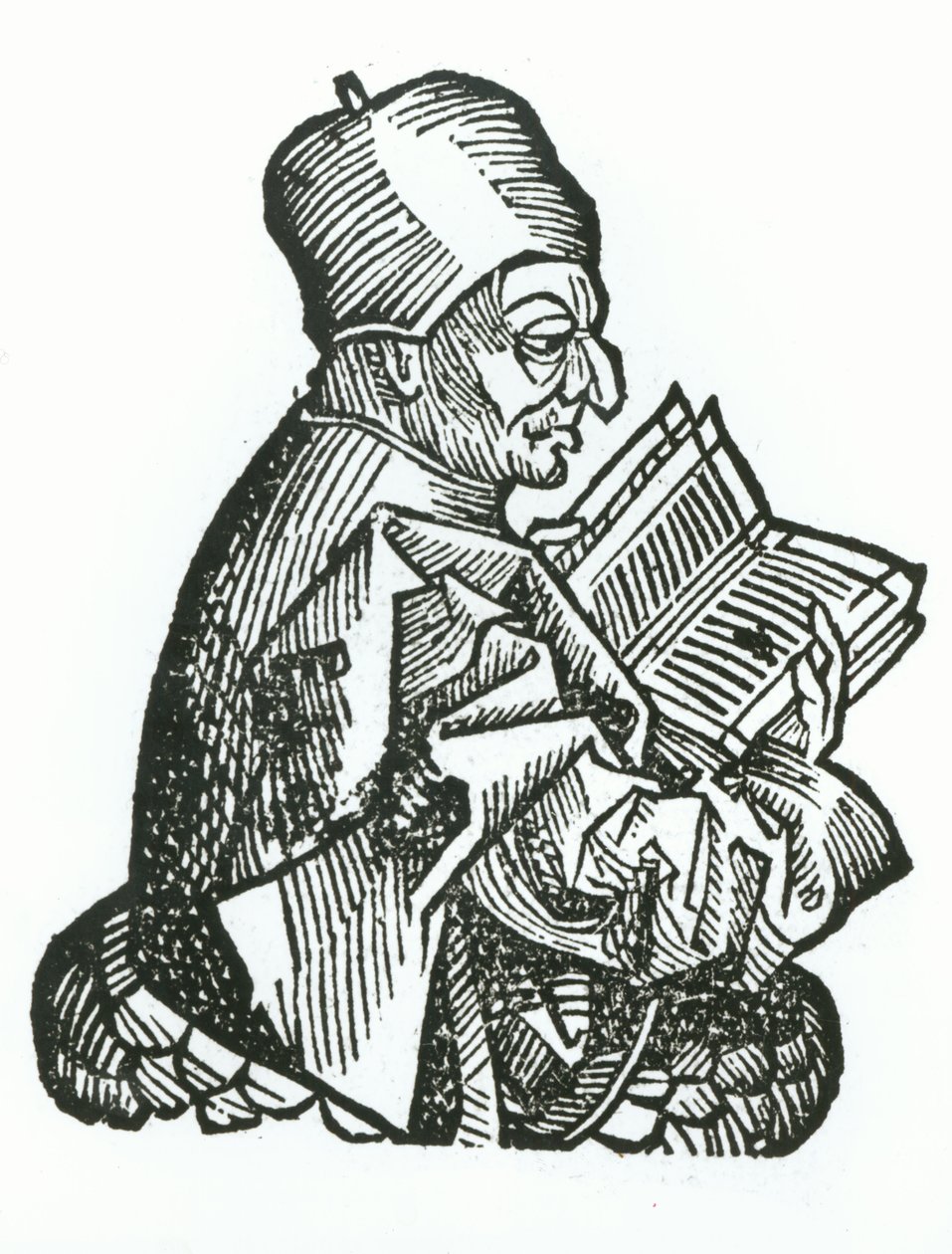 Hartmannskull（1440-1514）1493による「Liber Chronicarum」からの聖ベデ（673-735） 作： ドイツ語学校