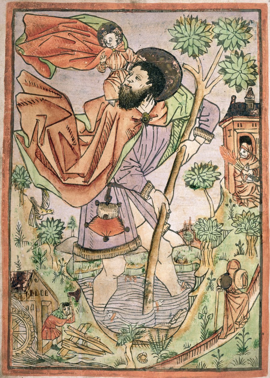 セントクリストファー：ドイツ語、1470年頃 作： ドイツ語学校