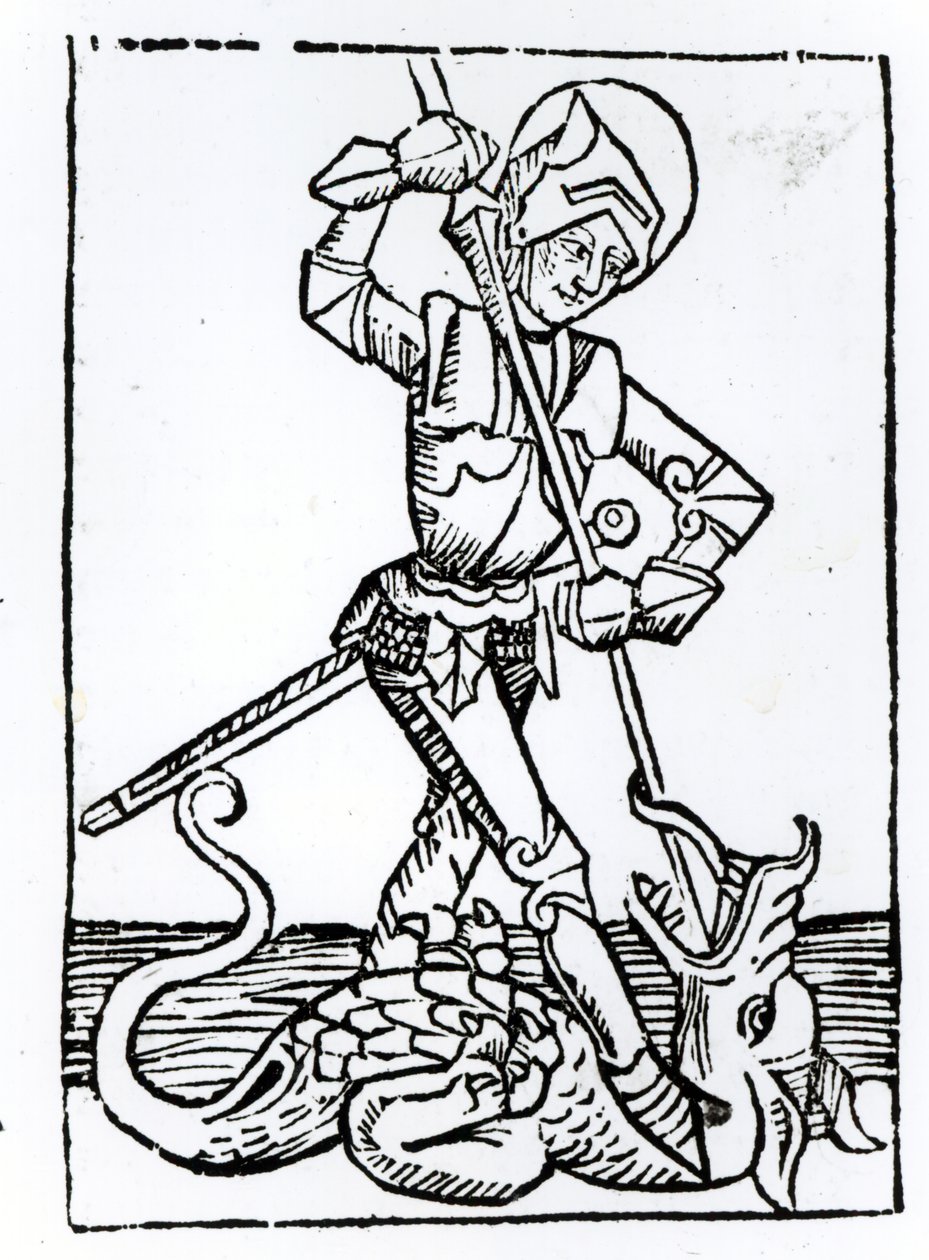 聖ジョージ、Hartmann Schedel（1440-1514）1493の「Liber Chronicarum」より 作： ドイツ語学校
