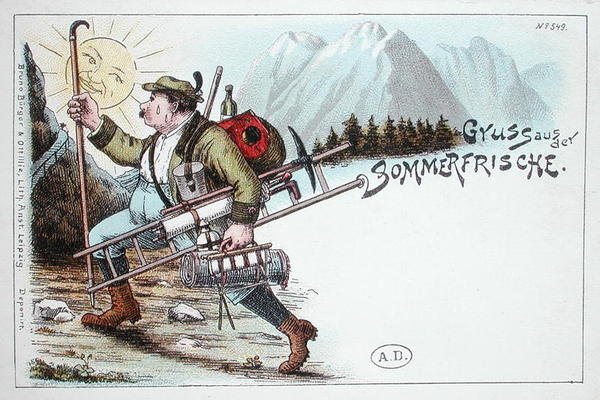 夏休みの絵葉書 19世紀末から20世紀初頭 カラーリトグラフ 作： ドイツ語学校
