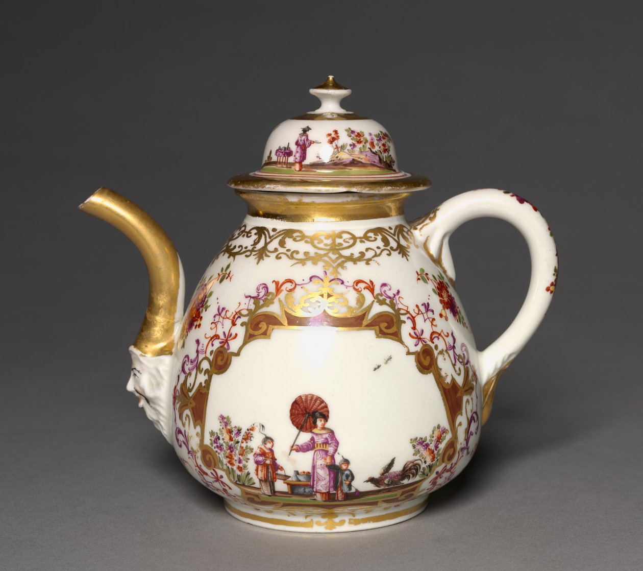 ティーポット、マイセン磁器工場、1723-24年頃 作： ドイツ語学校