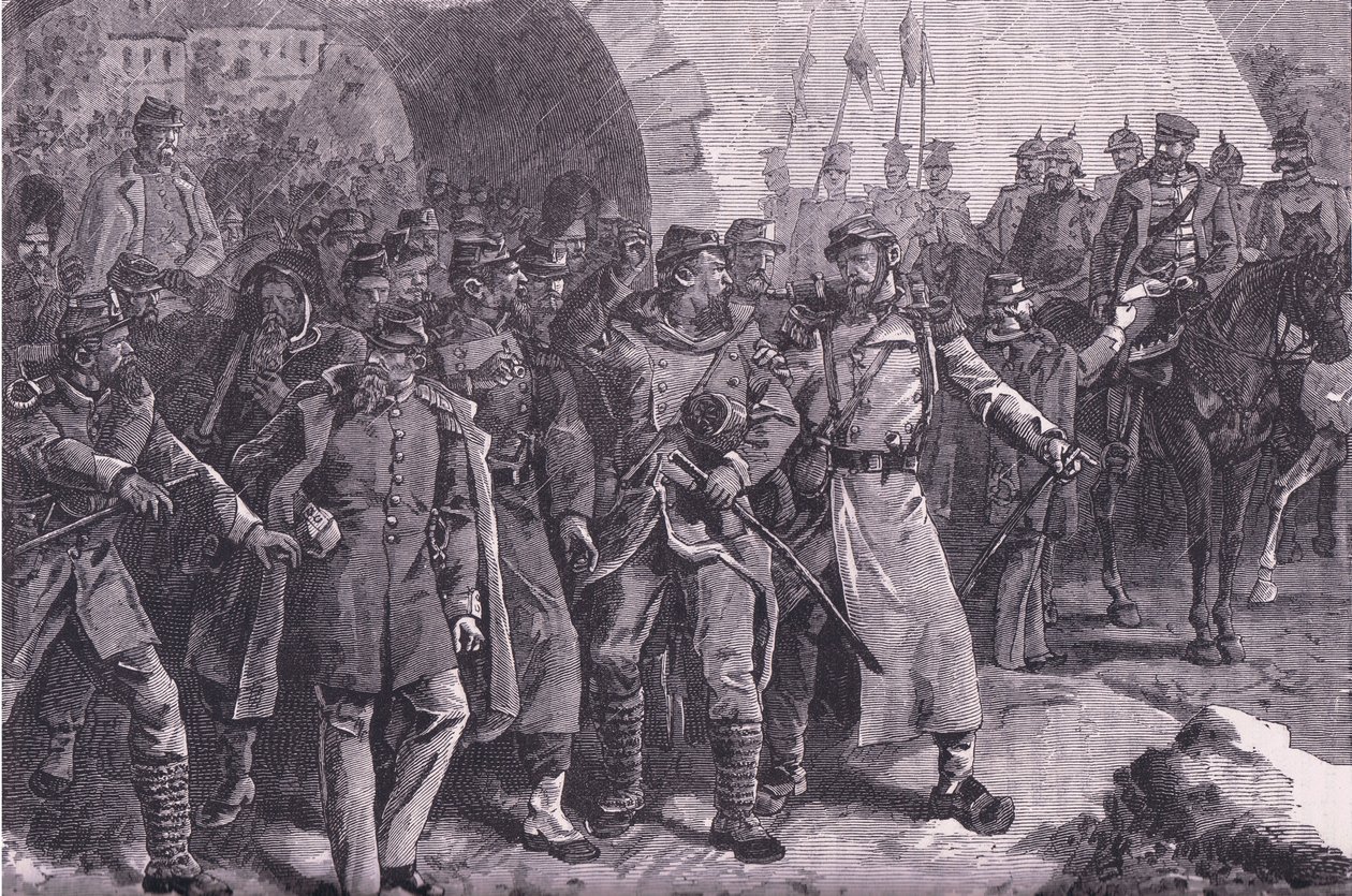 メッツを出発するフランス軍（Cassells History of the War between France and Germany, published by Cassell and Company Limited, c.1890 (litho) 作： ドイツ語学校