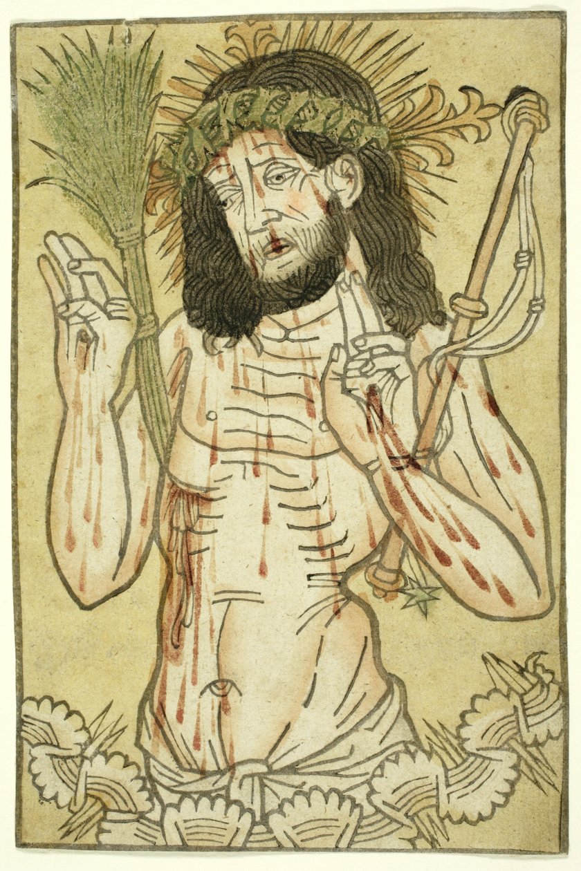 悲しみの男、1475年頃 作： ドイツ語学校