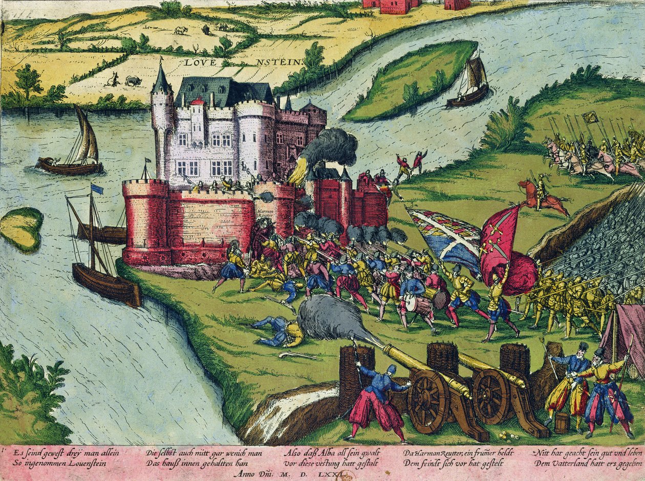 1571年のルーヴァンの包囲攻撃とスペイン軍に対するハルマンロイターのヒロイズム（88468も参照） 作： ドイツ語学校