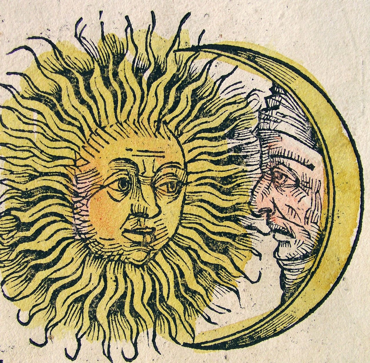 太陽と月、ニュルンベルク年代記、1493年に公開 作： ドイツ語学校