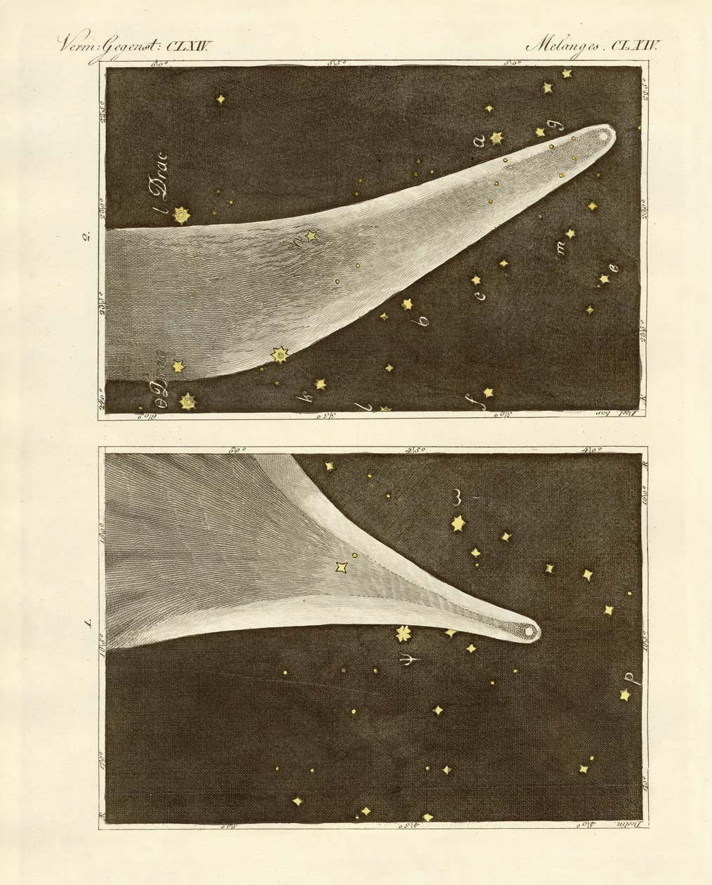 1811年の大彗星（彩色済み彫刻 作： ドイツ語学校