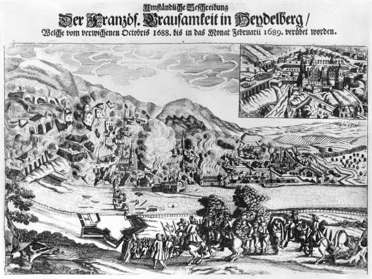 1689年2月のフランスによるハイデルベルクの占領と破壊 作： ドイツ語学校