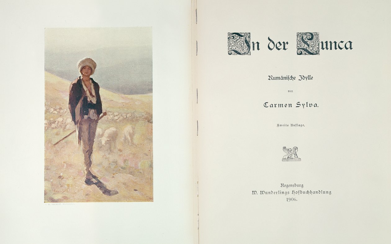 レーゲンスブルク1906年に発行された、カルメンシルバの小説In der Luncaのタイトルページ 作： ドイツ語学校