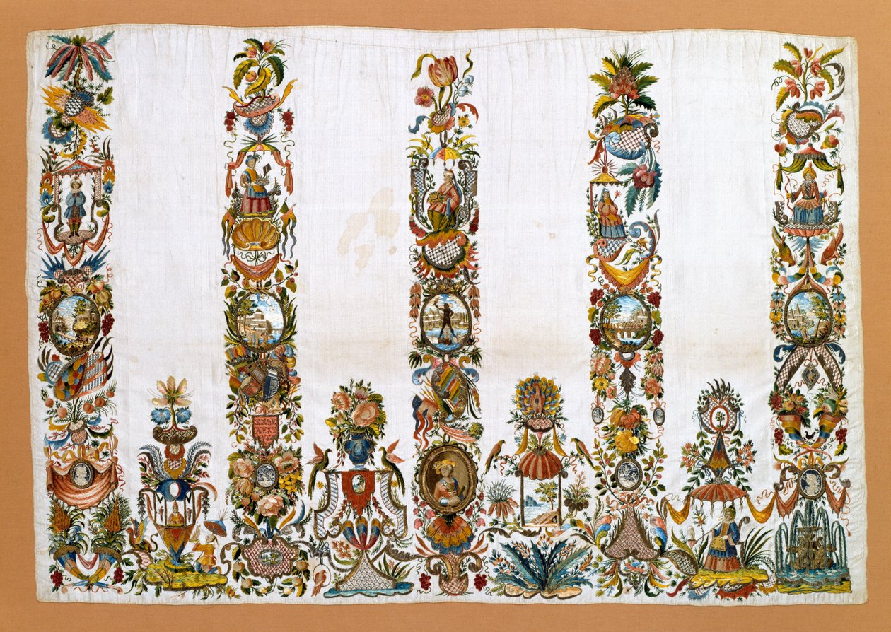 女性のエプロン、1760年頃（金属糸のシルク） 作： ドイツ語学校