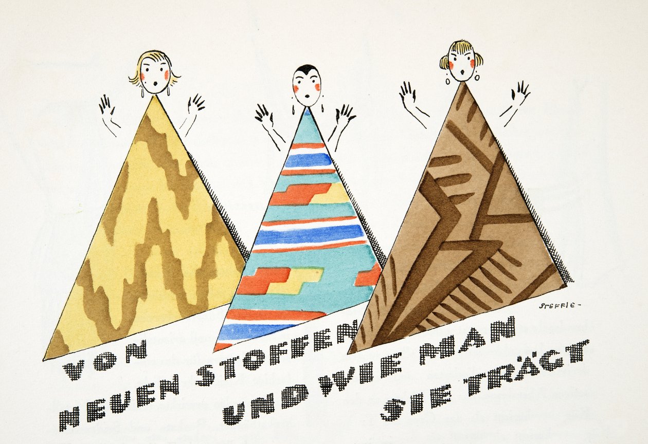 Styl, pub.1922より "von neuen stoffen und wie man sie trägt" （ポショワール版画） 作： ドイツ語学校