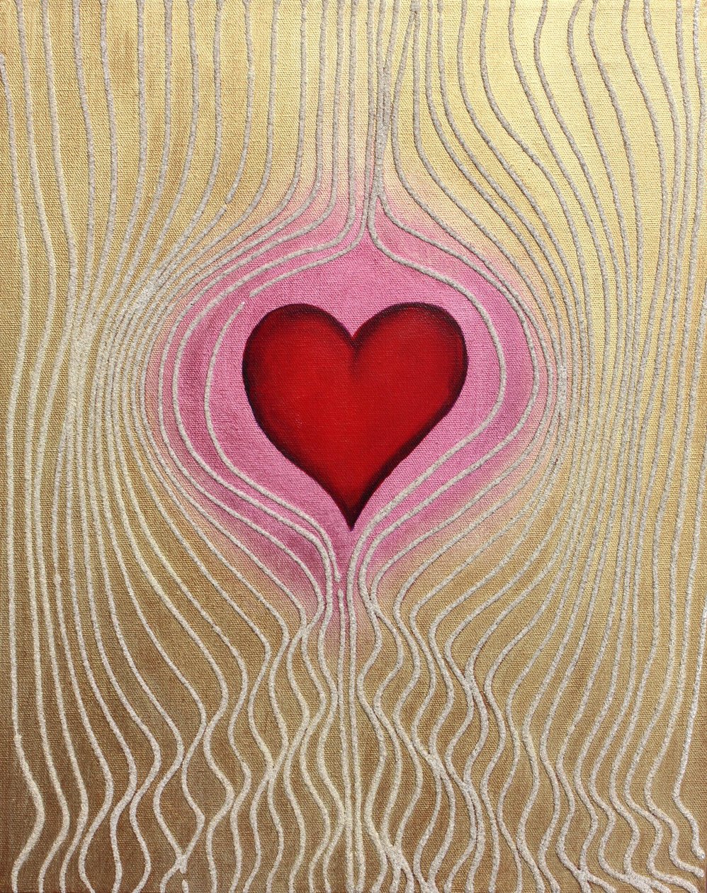 Heart Currents 3, 2011 （キャンバスに砂とアクリル） 作： 