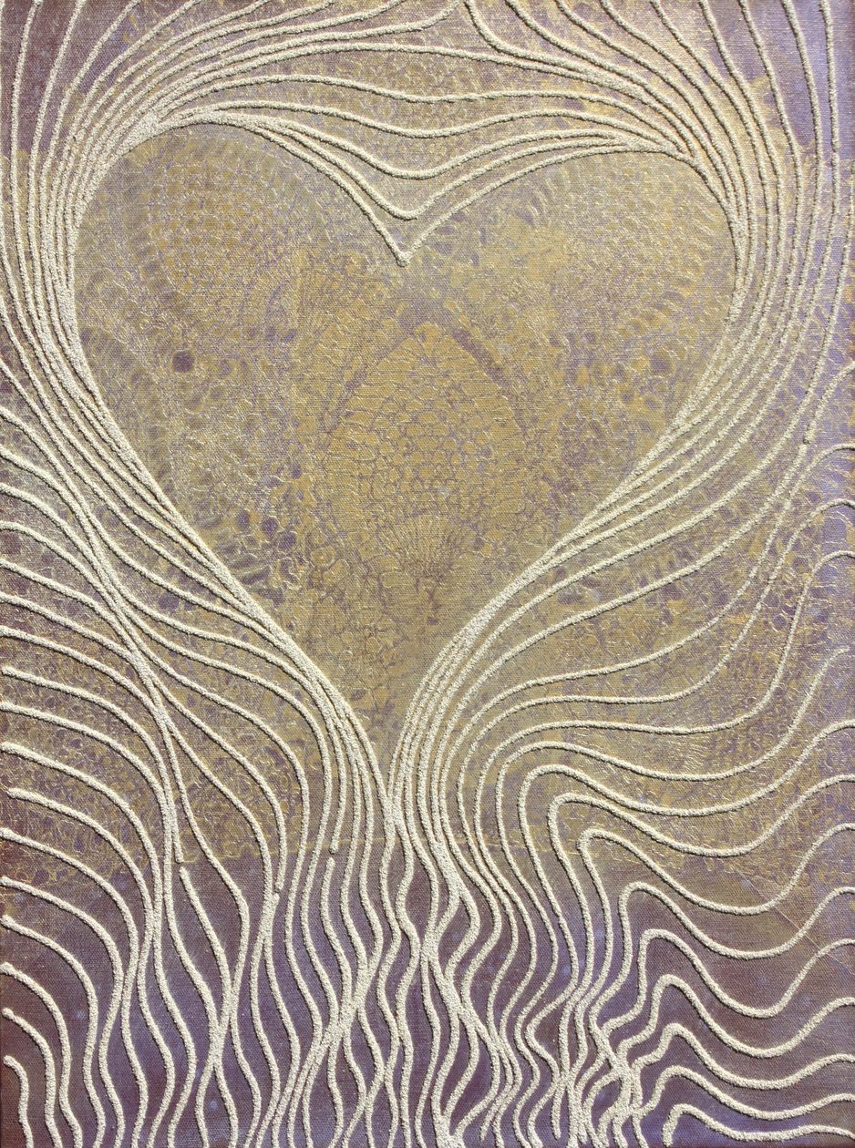 Heart Currents 9, 2011 （キャンバスに砂とアクリル） 作： 