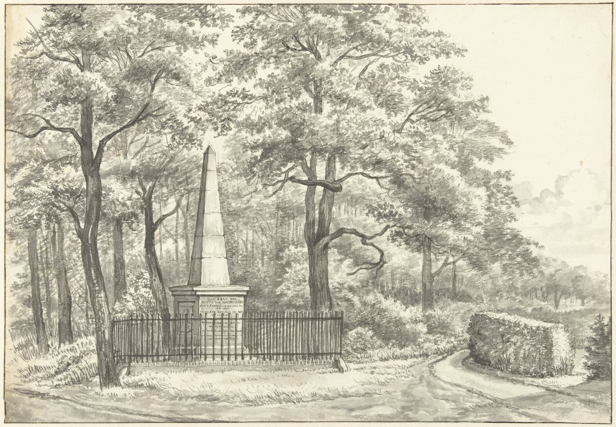 1817 年にダビッド ヤコブ ファン レネップによって Heemstede の Huis te Manpad に建てられた Witte van Haemstede の記念碑 作： ゲリット・ランバート