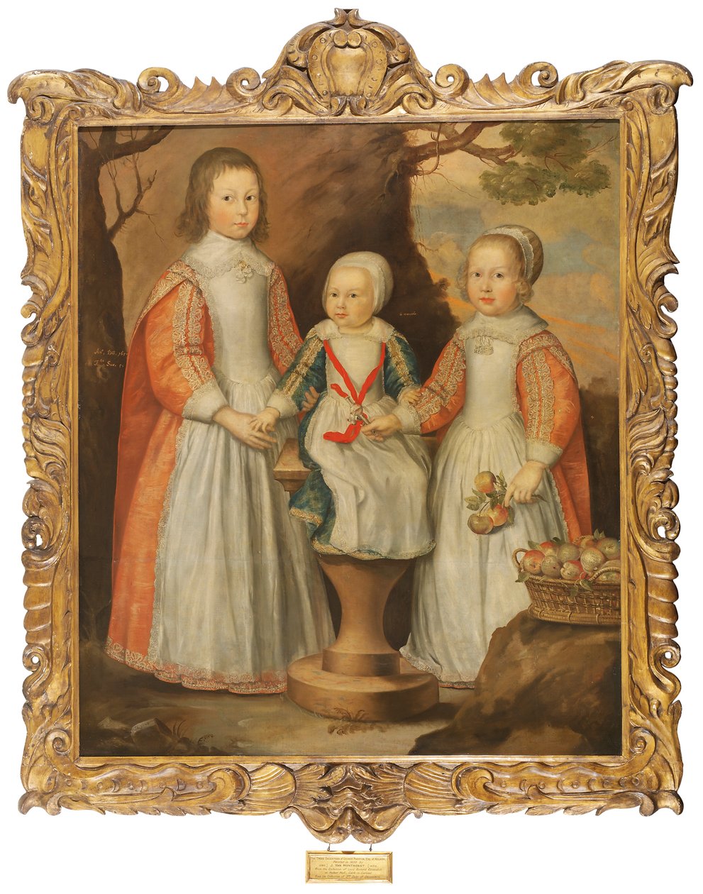ホルカーのジョージプレストンの3人の子供の肖像画、1650 作： ゲリット・ファン・ホンソースト