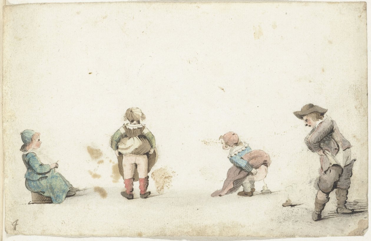 ビジネスをしている 4 人の子供 作： Gesina ter Borch