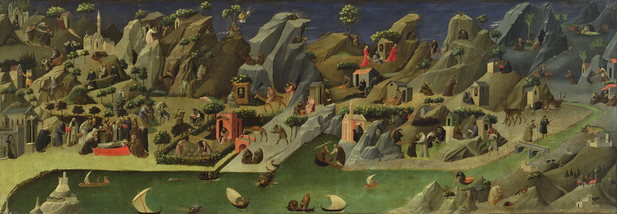 Thebaid、c.1410（パネル上のテンペラ）（50353も参照） 作： ゲラルド・スタニーナ