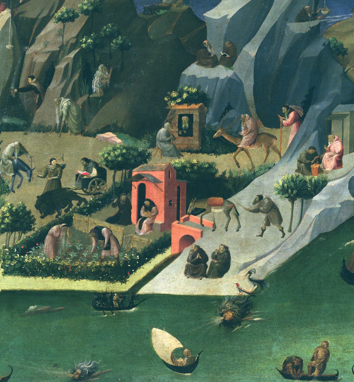 Thebaid、c.1410テンペラ、162947のパネル詳細 作： ゲラルド・スタニーナ