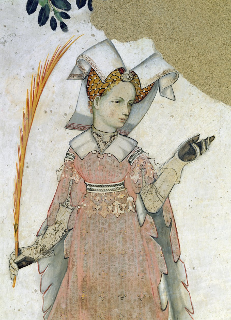 ナイン・ワーシーズとナイン・ワーシー・ウーマン、テウタの詳細、c.1418-30 作： ジャコモ・ジャケリオ