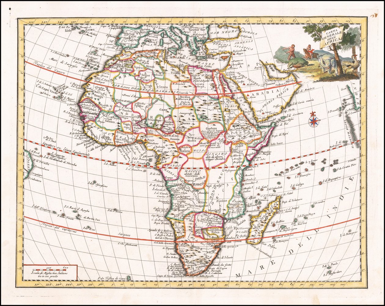 ジャンバッティスタ・アルブリッツィによる1740年のアフリカ地図 作： ジャンバッティスタアルブリッツィ