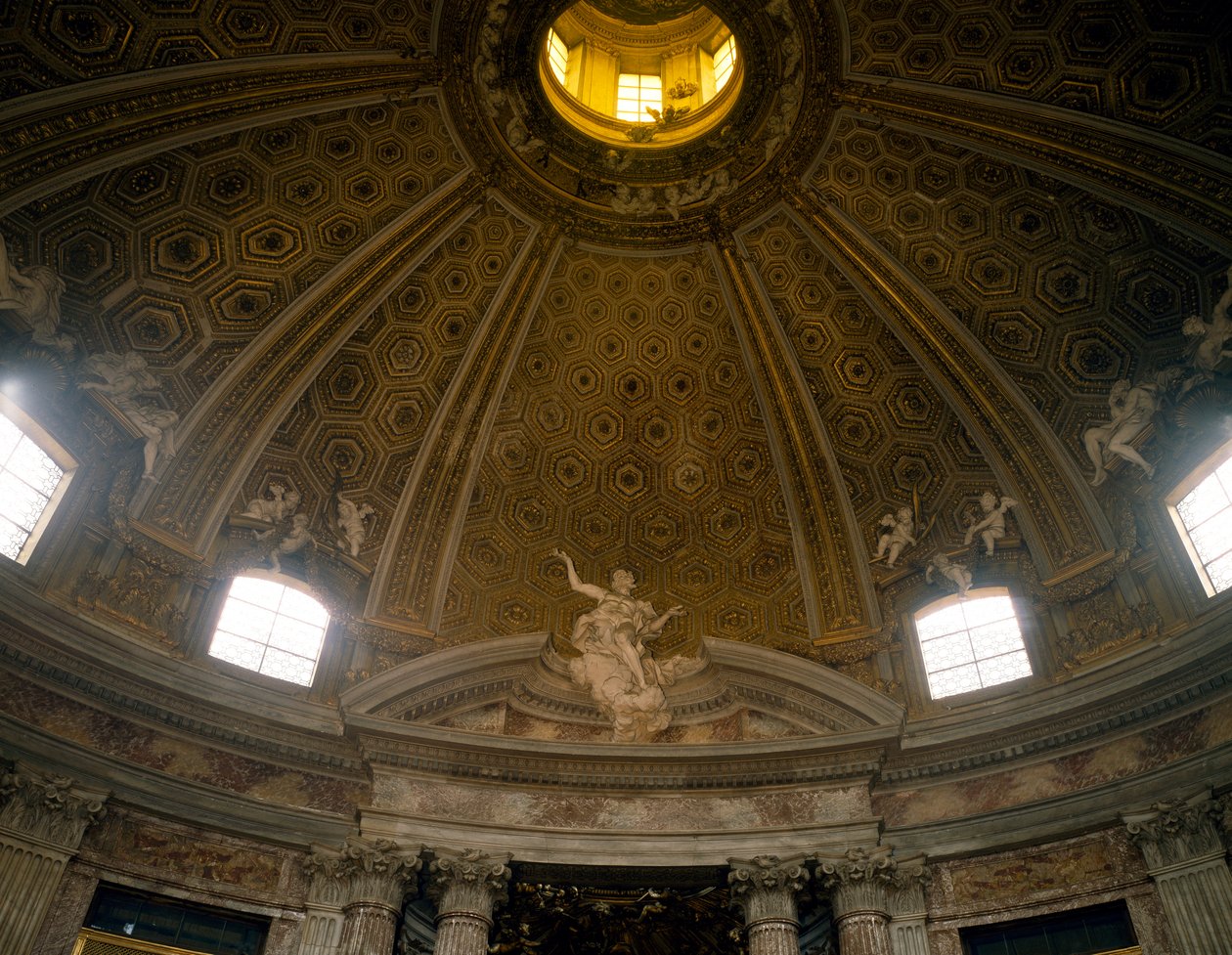 キリナルの聖アンデレ教会、建築家ジャン・ロレンツォ・ベルニーニ（1598-1680）、イタリア・ローマ、内部ドーム 作： ジャン・ロレンツォ・ベルニーニ