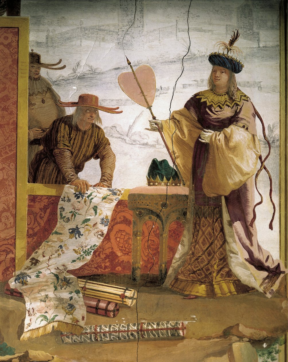 O comerciante têxtil chinês, de Giandomenico Tiepolo (1727-1804), afresco, Sala Chinesa na Foresteria (Pousada), Villa Valmarana 