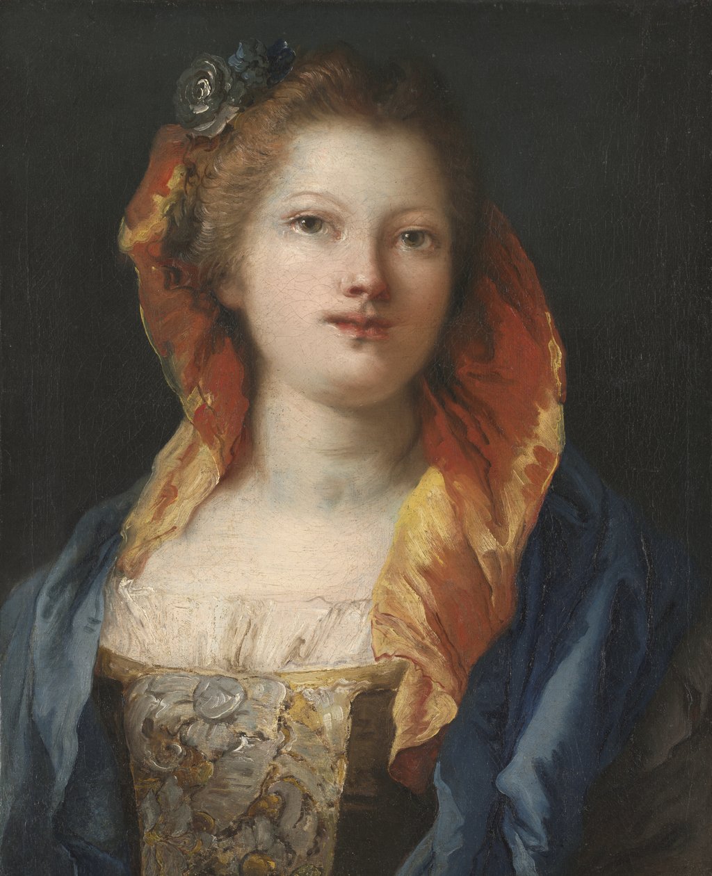女性の肖像、1762-70 作： ジョヴァンニ・ドメニコ・ティエポロ