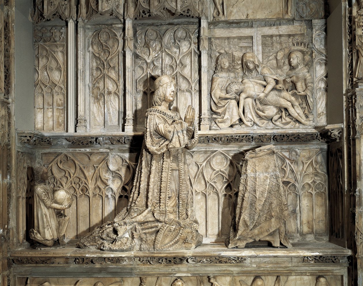 ゴシック美術。フアン・デ・パディーリャ（1490-1521）の墓碑銘。イダルゴで革命家のカスティーリャ人、カスティーリャの共同体の戦争に参加したことで知られています。シロエのギル(1486-1501)の大理石彫刻、1500年頃。ブルゴス、ブルゴス博物館 作： ギル・デ・シロエ