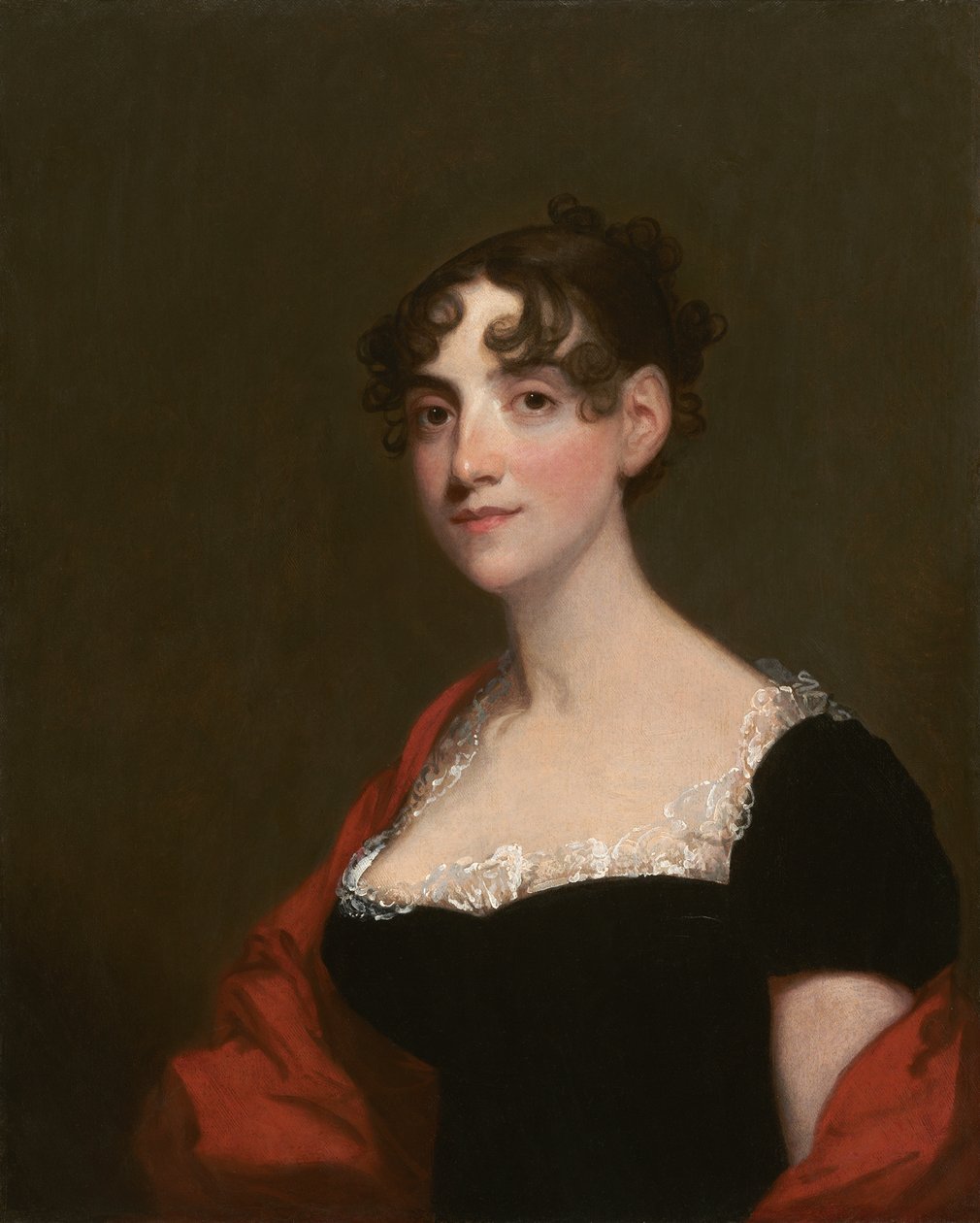 アンカルバートスチュアートロビンソン（ウィリアムロビンソン夫人）、c.1804（木に油彩） 作： ギルバート・スチュアート