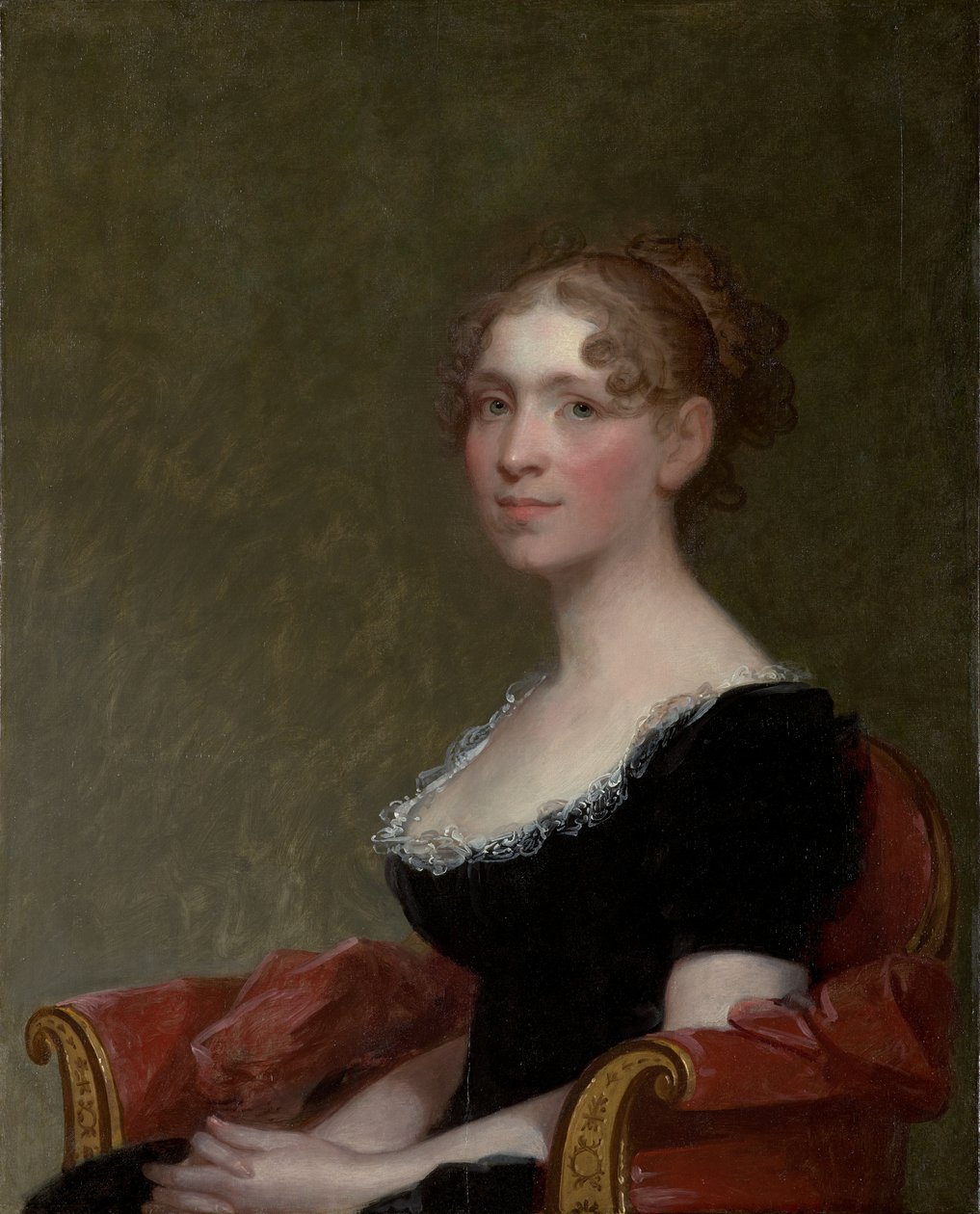 夫人チャールズ・デイビス（エリザ・ブッシー）（1783–1841）、1808-09年頃（木製パネルに油彩） 作： ギルバート・スチュアート