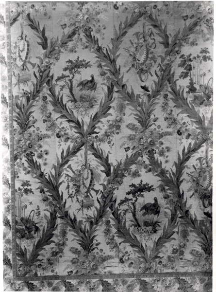 エンプレスベッドルームのシルクの壁装、1787年（シルク） 作： ジル・ゴーディン