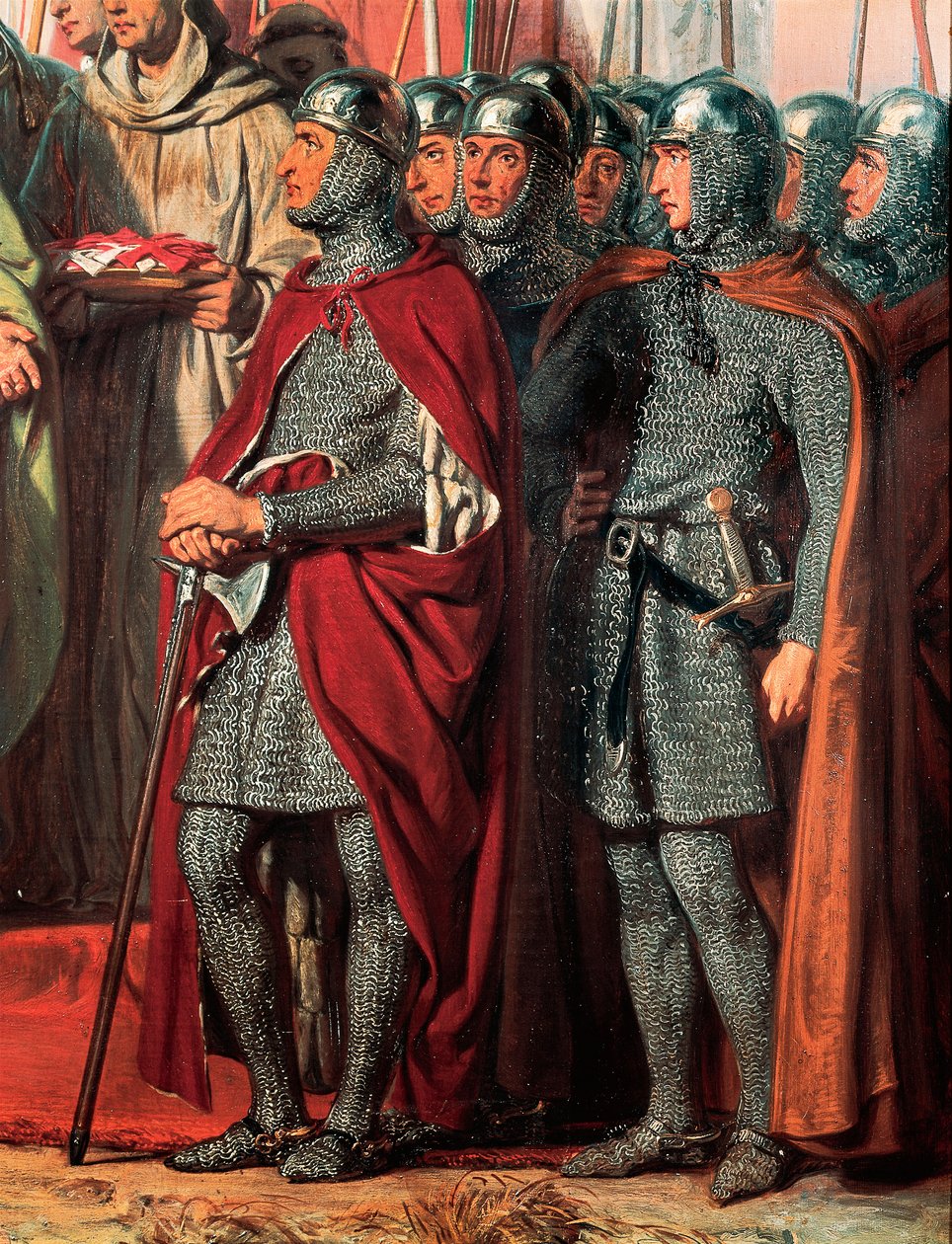 第三回十字軍（1189-1192年）：フィリップ・アウグストゥス（フランスのフィリップ2世）との会談と握手 作： ジロ・サン・エヴル