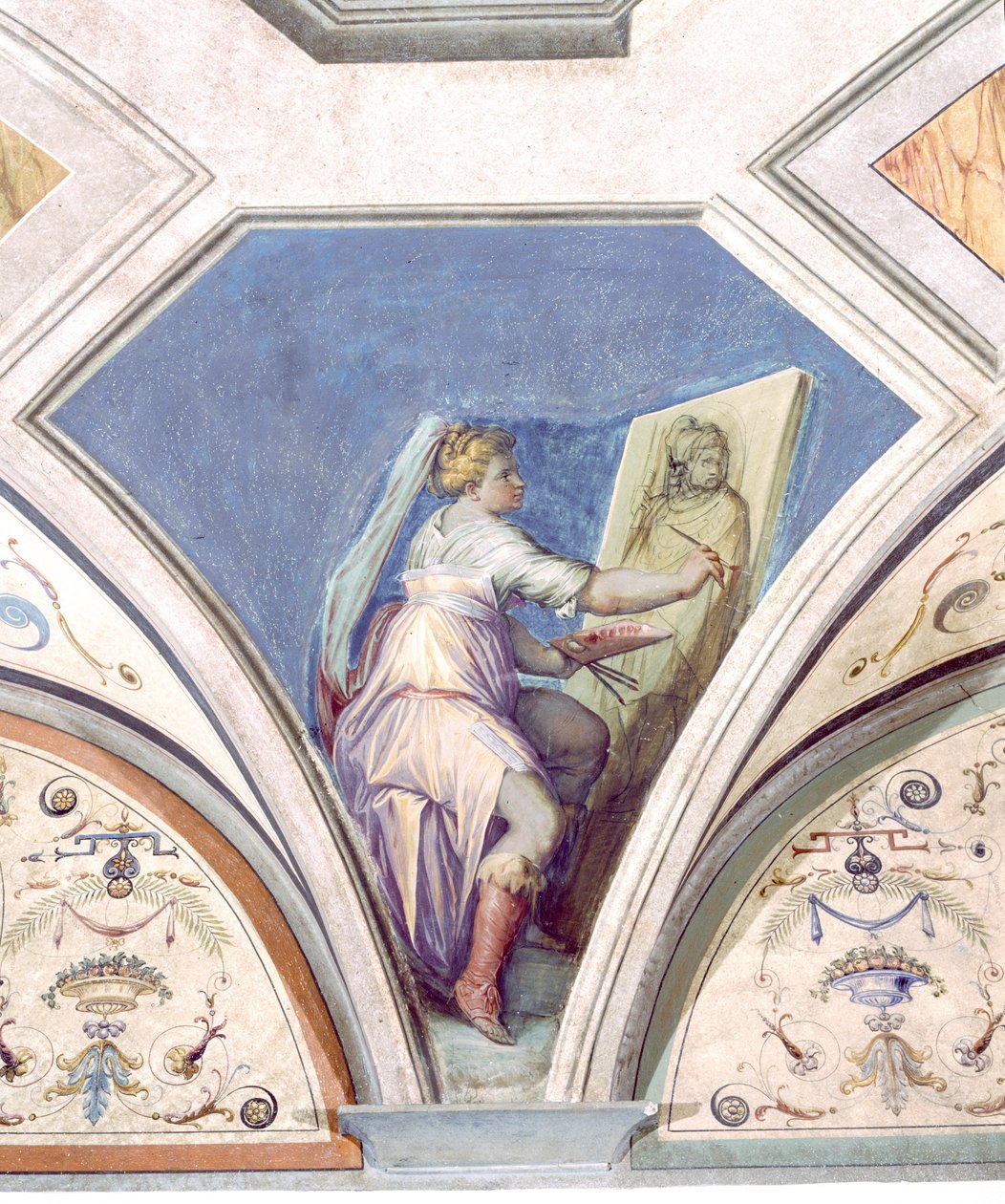 絵画、4つの芸術、Peduccio、Camera della Fama、1542 作： ジョルジオヴァザーリ
