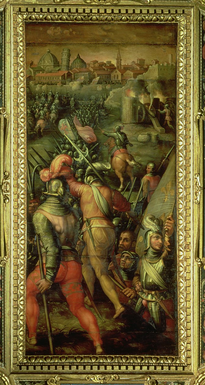 サローネデイチンクエチェントの天井からのバルバジアンニの戦い、1565年（パネル） 作： ジョルジオヴァザーリ