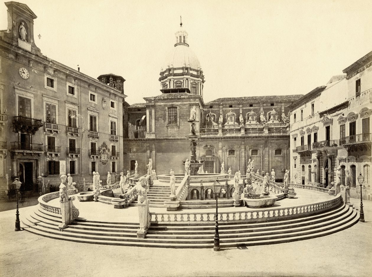 プレトリアの噴水（イタリア・パレルモ） 写真：Giorgio Sommer 作： ジョルジオの夏