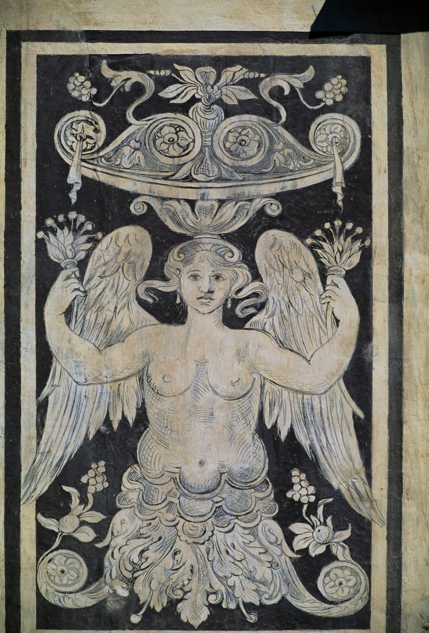 ジョルジョ・ヴァザーリ、トンマーゾ・バッティスタ・デル・ヴェロッキオ、アレッサンドロ・フォルツォーリによる「アレゴリー・フィギュア」（イタリア、トスカーナ州、ピサ、カヴァリエーリ広場、パラッツォ・デイ・カヴァリエーリまたはパラッツォ・デラ・カロヴァーナ）。 作： ジョルジオヴァザーリ