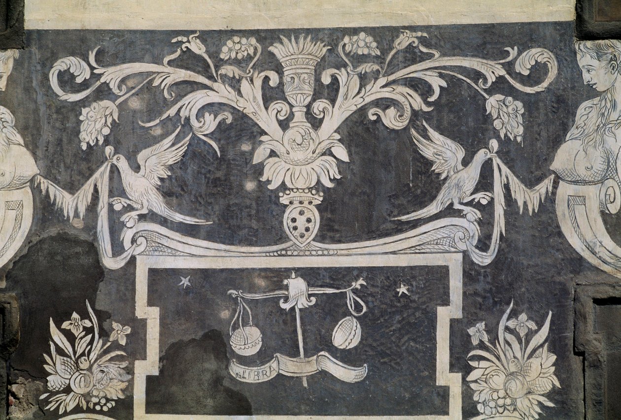 Allegorische Figuren, Palazzo dei Cavalieri, Pisa, Toskana, Italien von Giorgio Vasari