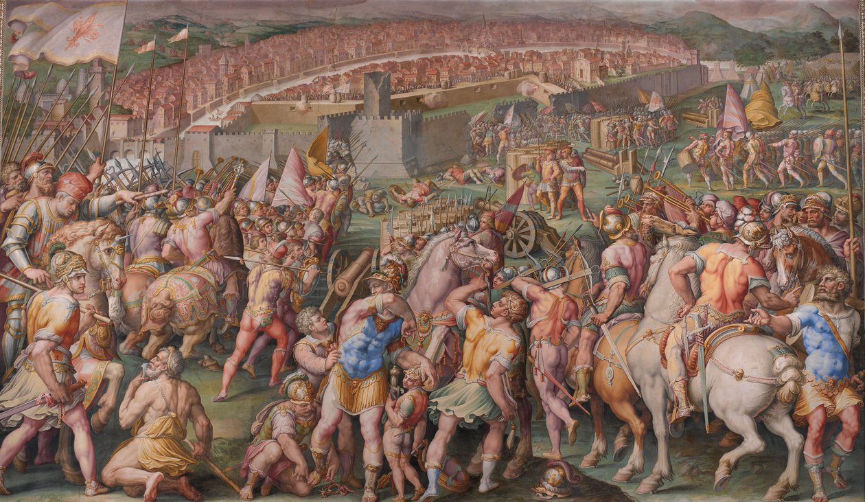 1568-1571年のピサのスタンパーチェ要塞の襲撃 作： ジョルジオヴァザーリ