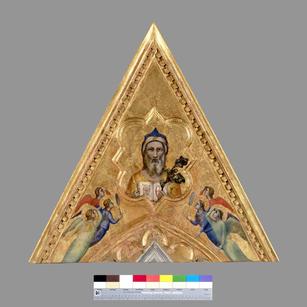 天使を持つ父なる神、c.1330（パネル上のテンペラ） 作： ジョット・ディ・ボンドーネ