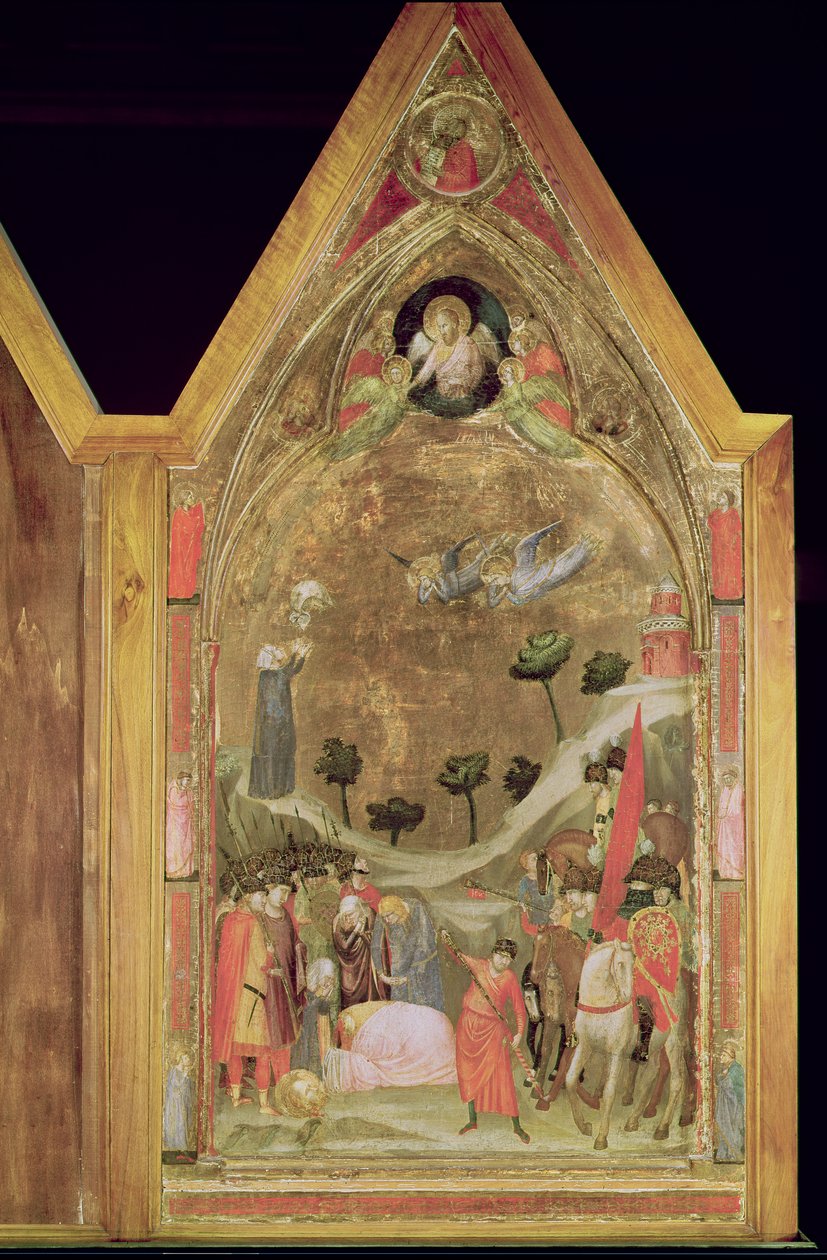 聖パウロの殉教、ステファネスキトリプティクの右側のパネル、c.1320（パネル上のテンペラ） 作： ジョット・ディ・ボンドーネ